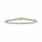 Sterling Silver Yellow Gold Plated 2.5mm Cubic Zirconia Claw Set Line Bracelet