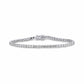 Sterling Silver Cubic Zirconia 2.5mm Claw Set Line Bracelet