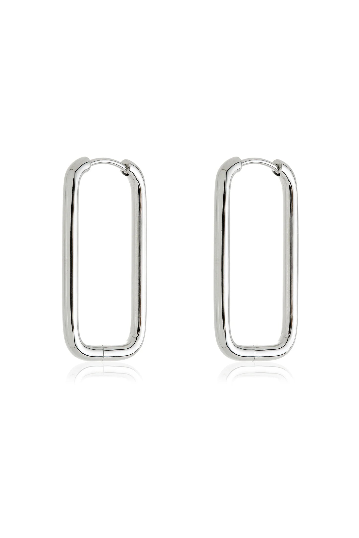 Tish Lyon Titanium Rectangular Slim Hoop Earrings