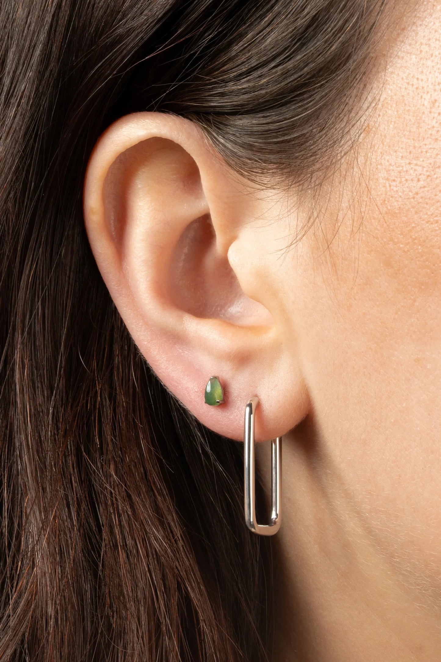Tish Lyon Titanium Rectangular Slim Hoop Earrings
