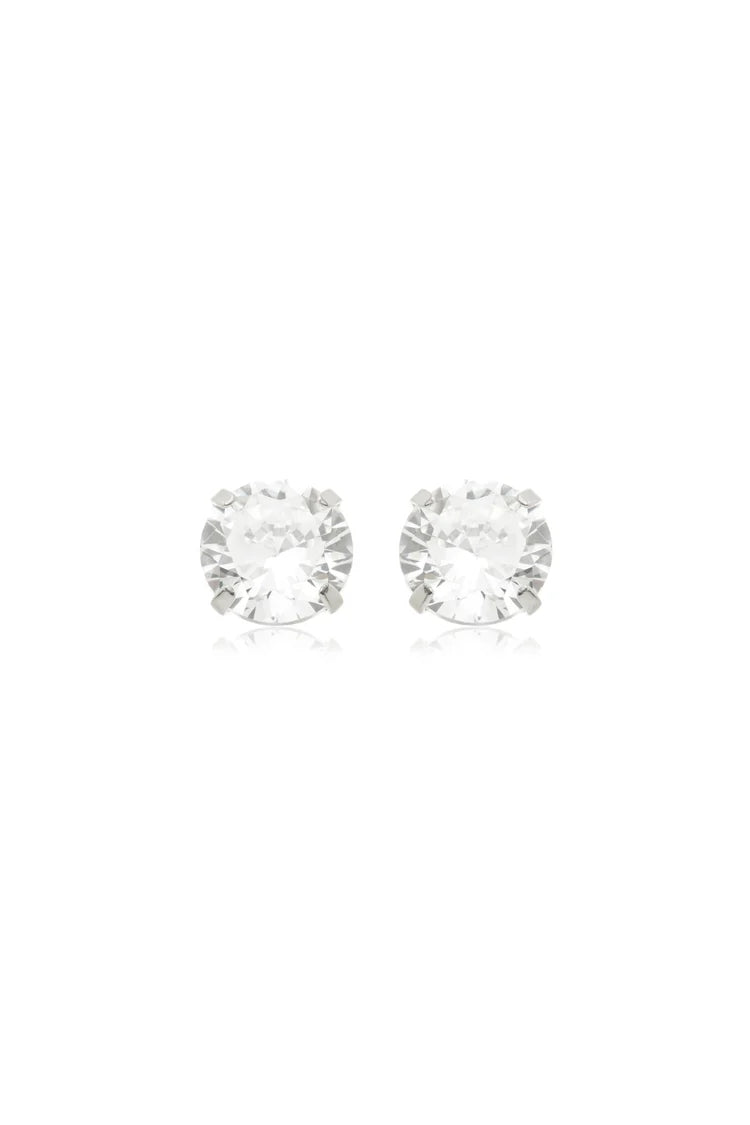 Tish Lyon Titanium Round Claw Set Moissanite Stud Earrings