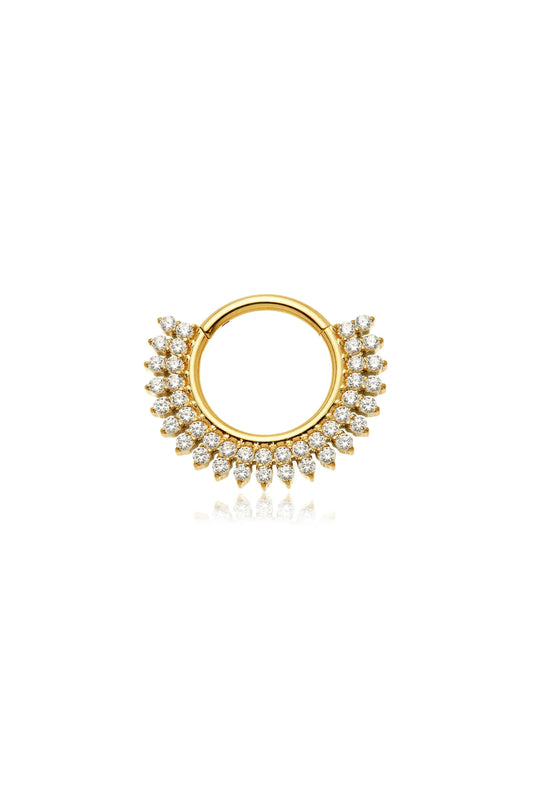 Tish Lyon Yellow Gold PVD Titanium Daith Hoop Earring (Single)