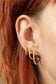 Tish Lyon Yellow Gold PVD Titanium Crystal Hoop Earrings 18mm Large