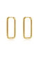 Tish Lyon Yellow Gold PVD Titanium Slim Rectangular Hoop Earrings