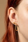Tish Lyon Yellow Gold PVD Titanium Slim Rectangular Hoop Earrings