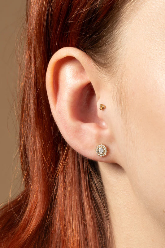 Tish Lyon Yellow Gold PVD Cluster Titanium Stud Earrings