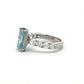 Platinum Laboratory Grown Fancy Intense Blue Emerald Cut Diamond with Laboratory Grown Diamond Shoulders Size R