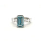 Platinum Laboratory Grown Fancy Intense Blue Emerald Cut Diamond with Laboratory Grown Diamond Shoulders Size R