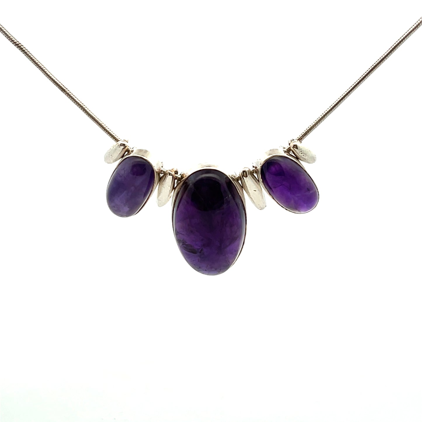 Pre-Owned Amethyst Necklace Stamped 925