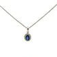 18ct White Gold Oval Sapphire And Diamond Cluster Pendant