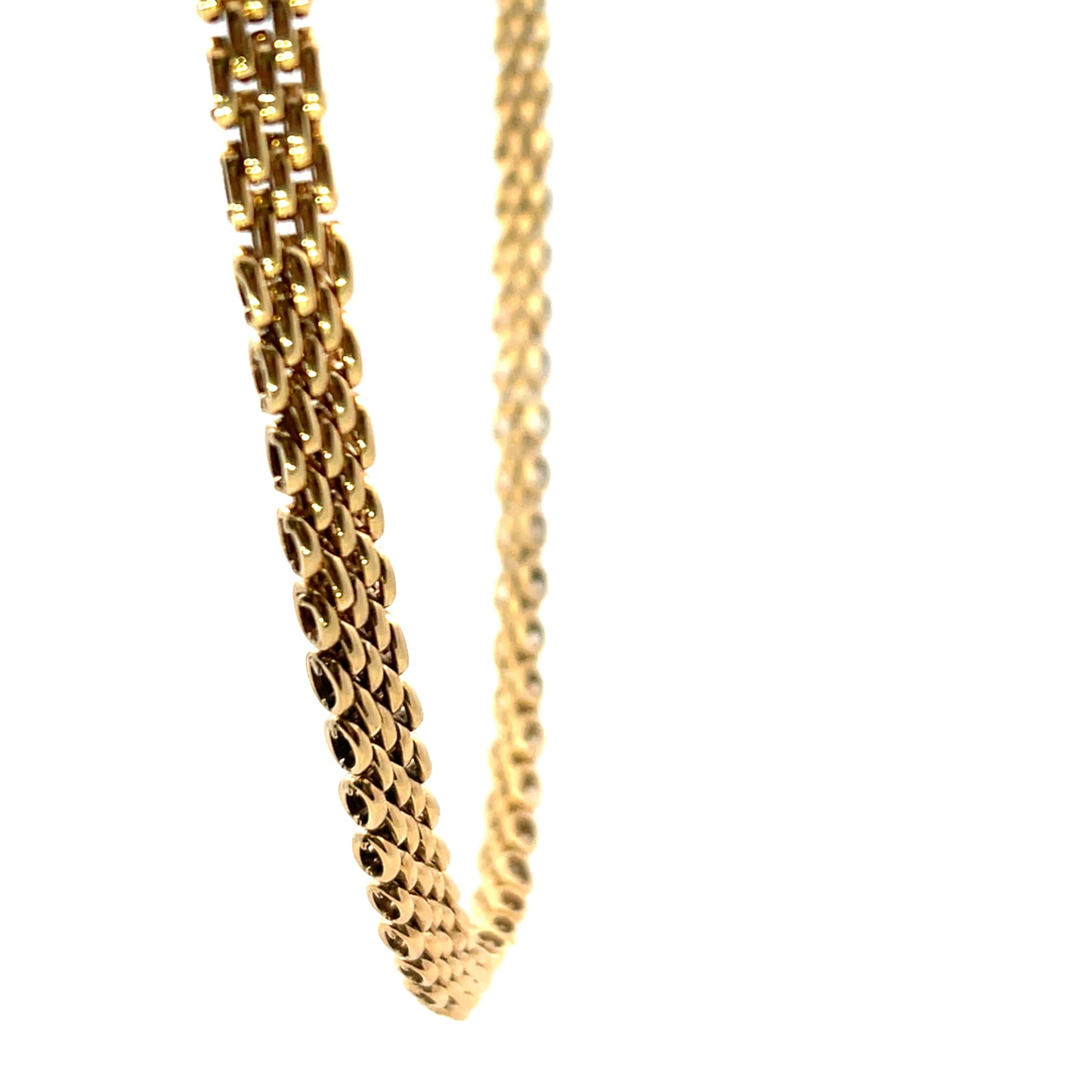 9ct Yellow Gold 17" Five Row Polished Link Necklace