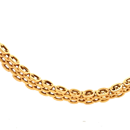 9ct Yellow Gold 17" Five Row Polished Link Necklace