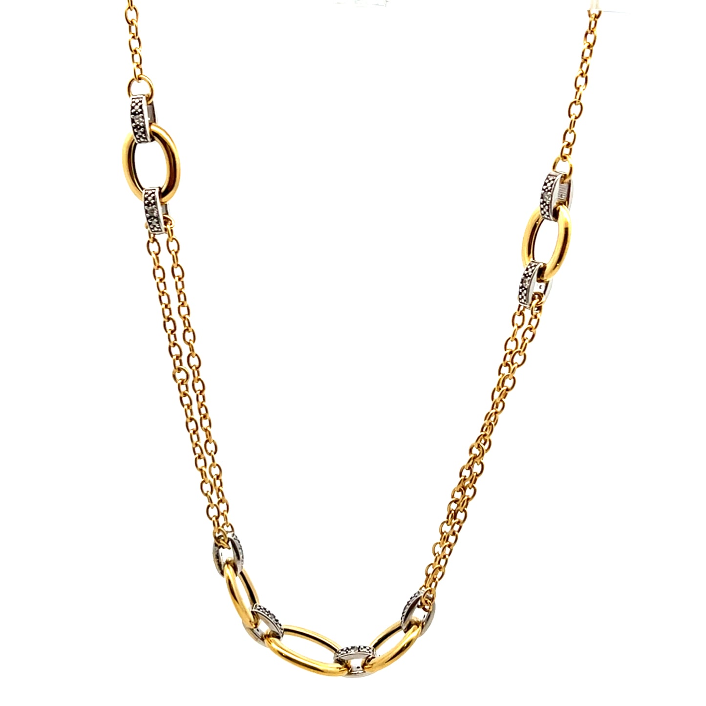 9ct Yellow Gold Cubic Zirconia Circles Necklace