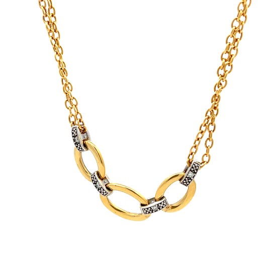 9ct Yellow Gold Cubic Zirconia Circles Necklace