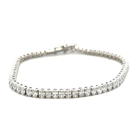 9ct White Gold 7ct Laboratory Grown Diamond Oval Cut Bracelet