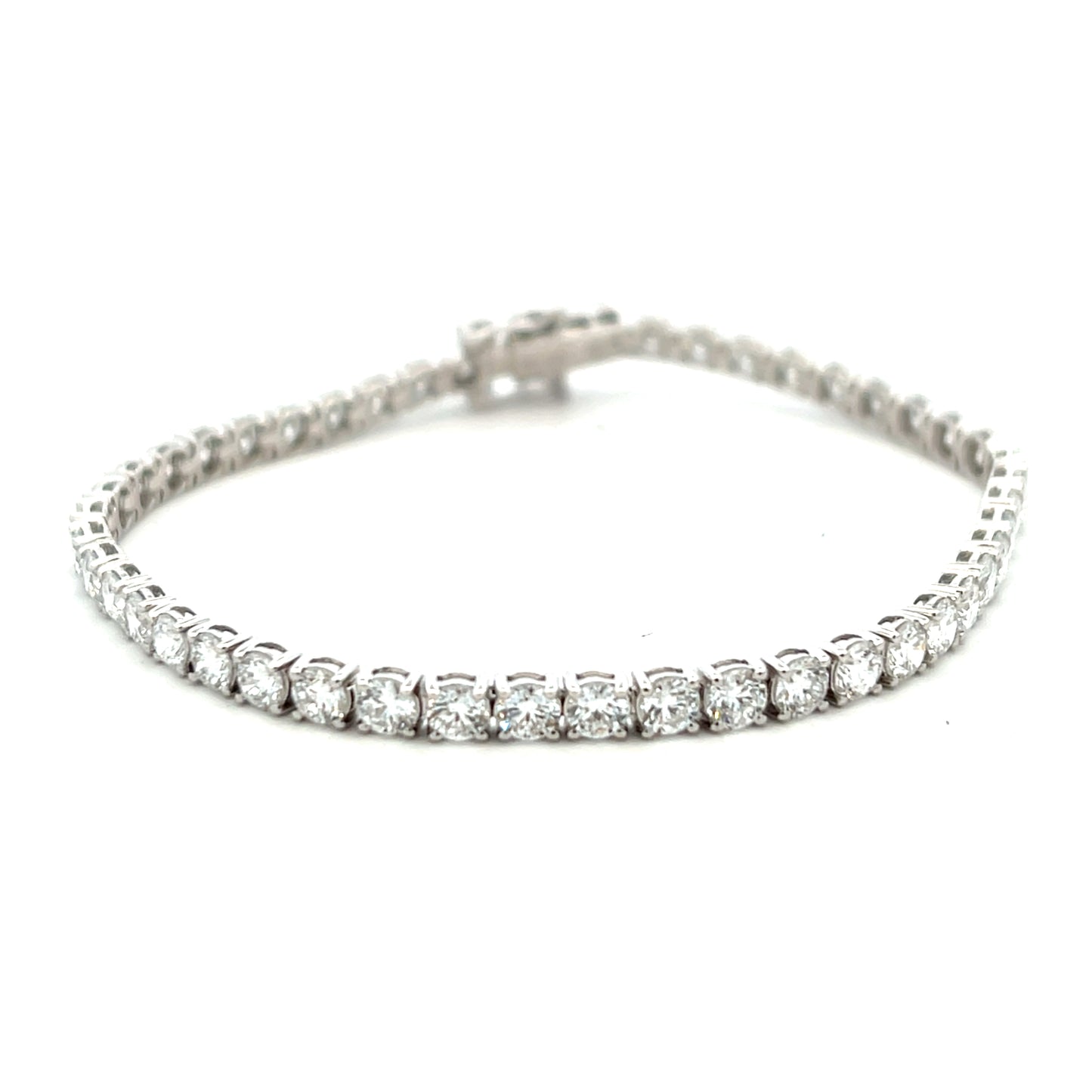 9ct White Gold 8ct Laboratory Grown Diamond Brilliant Cut Line Bracelet
