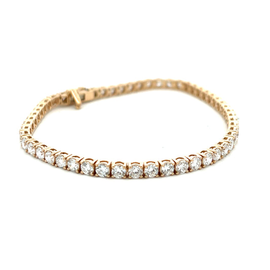 9ct Yellow Gold 9.10ct Brilliant Cut Laboratory Grown Diamond Line Bracelet