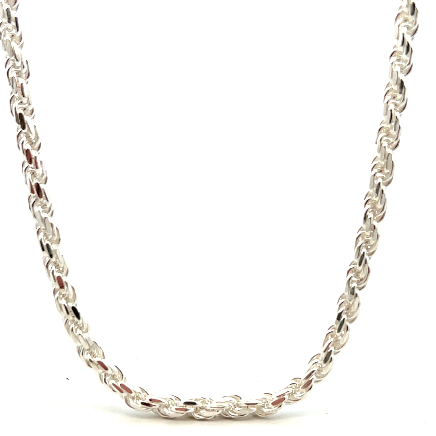 Sterling Silver 18" Diamond Cut Rope Chain