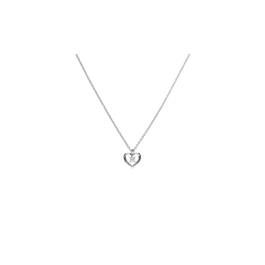 Diamonfire Silver Open Heart Pendant with Drop Cubic Zirconia P4637