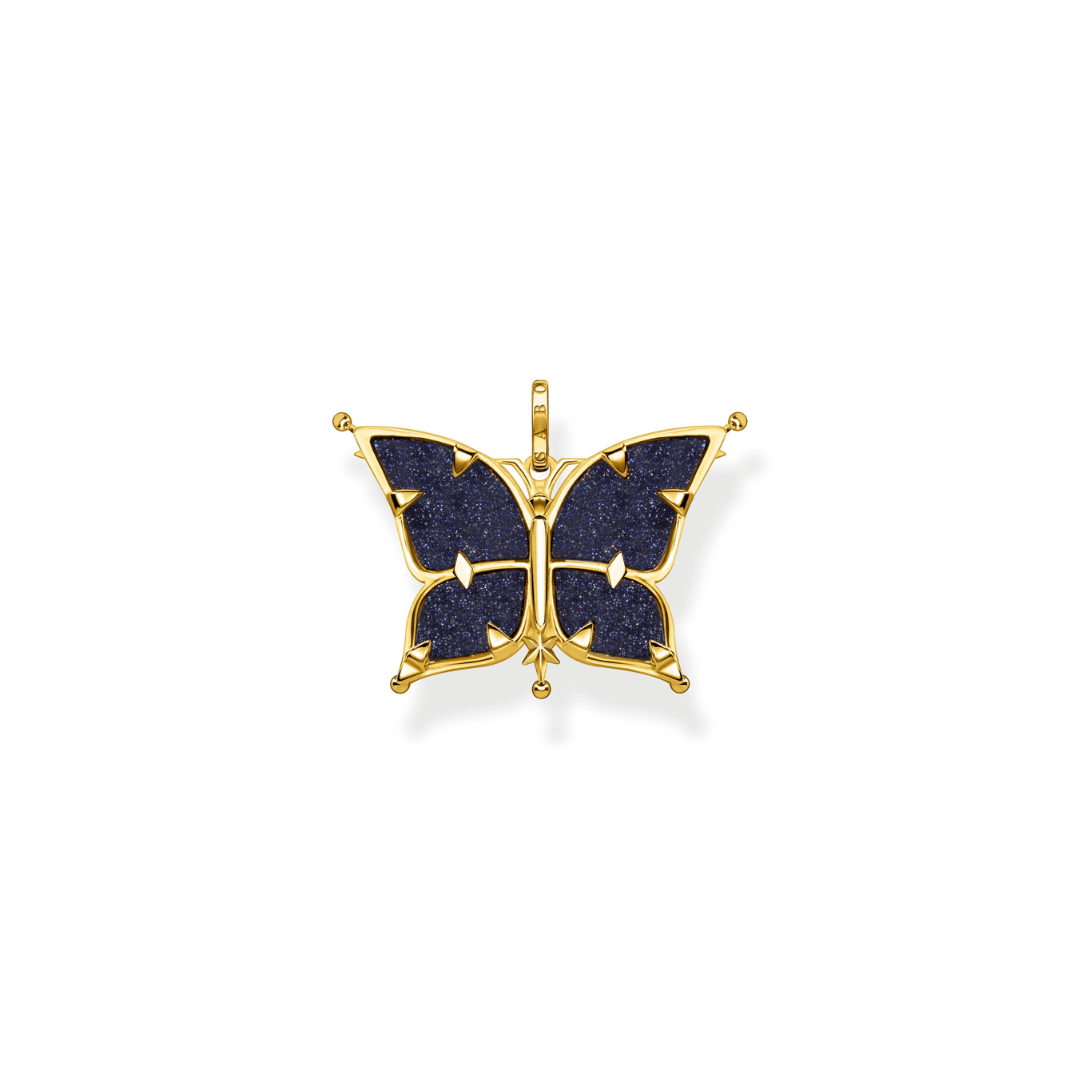 Thomas Sabo Yellow Gold Plated Cubic Zirconia Stars and Moon Butterfly Pendant PE929-963-7