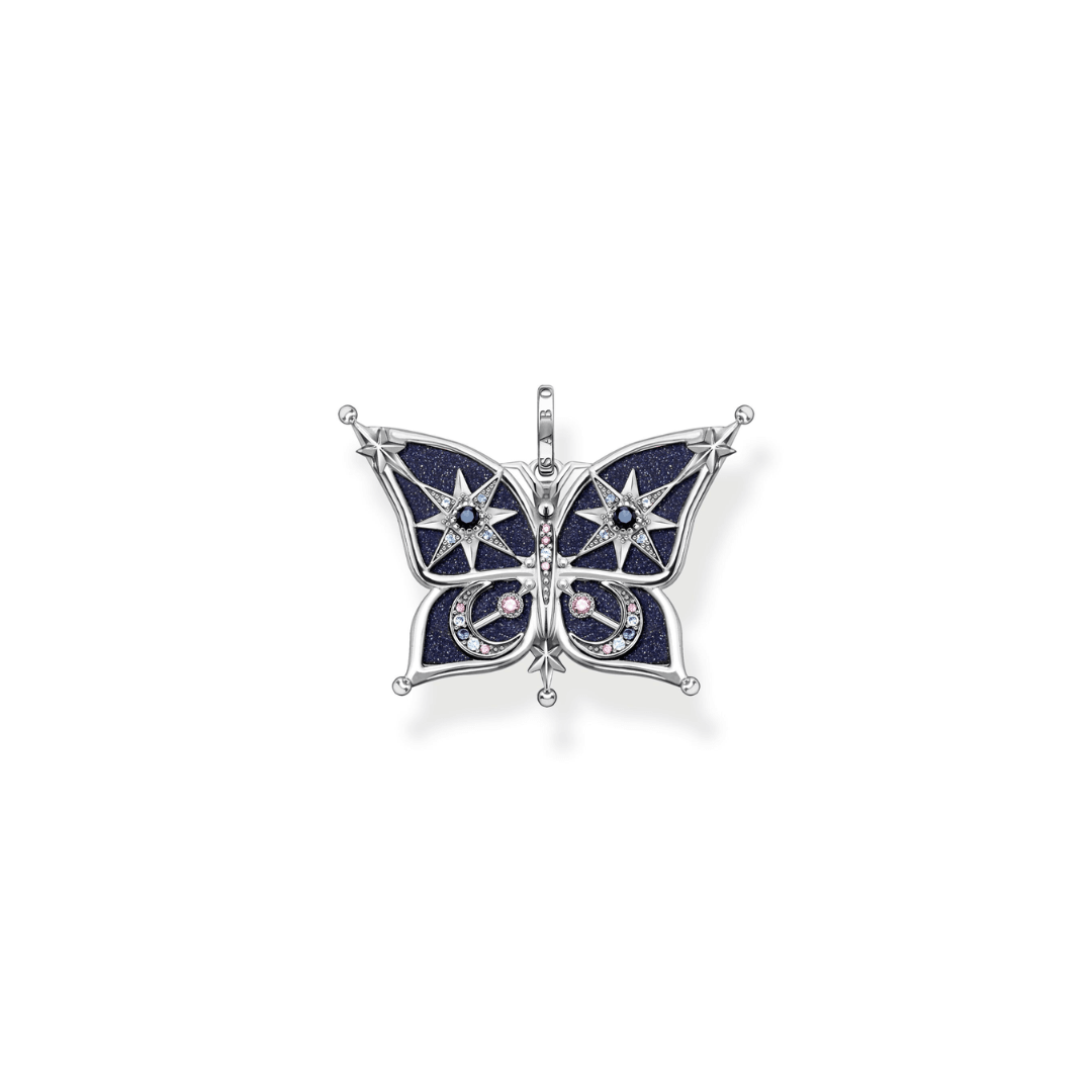 Thomas Sabo Sterling Silver Cubic Zirconia Moon and Stars Butterfly Pendant PE929-945-7