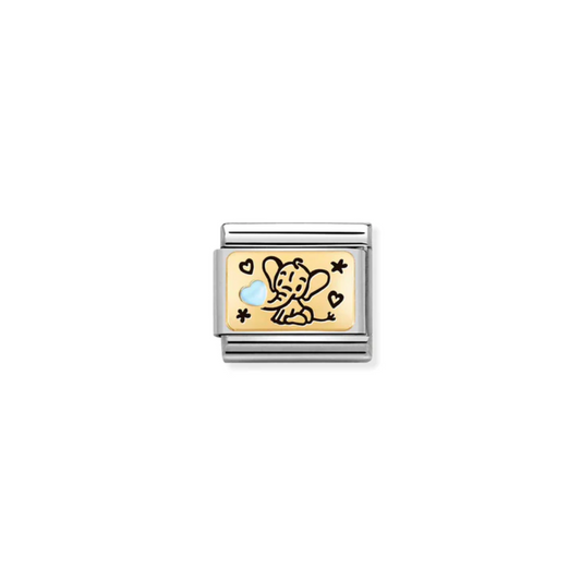 Nomination Classic Gold Elephant with Blue Heart Charm 030289/04