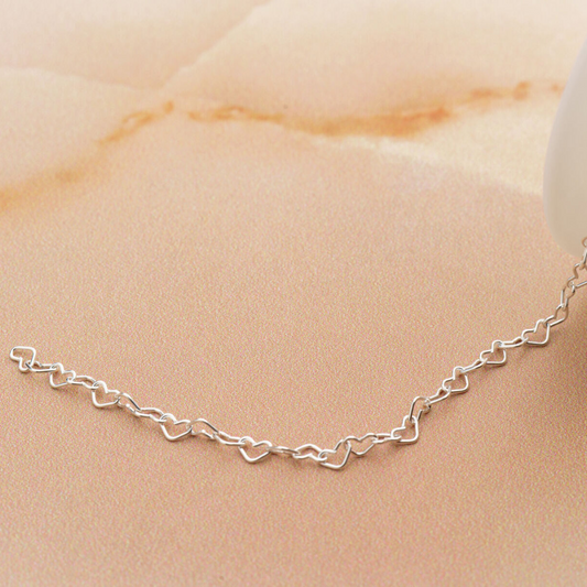 Silver Heart Link Permanent Bracelet