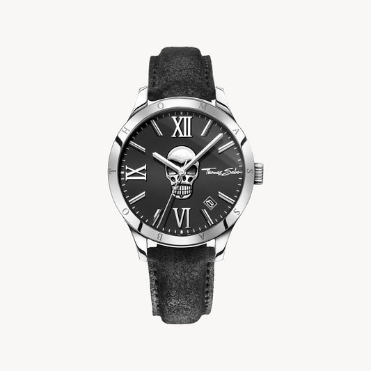 Thomas Sabo Black Dial With Skull Strap Watch WA0210-218-203