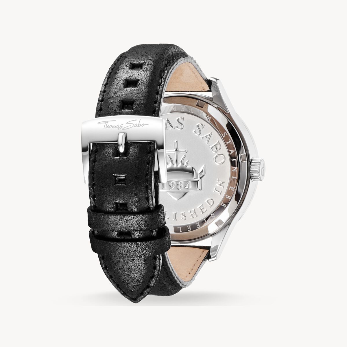 Thomas Sabo Black Dial With Skull Strap Watch WA0210-218-203