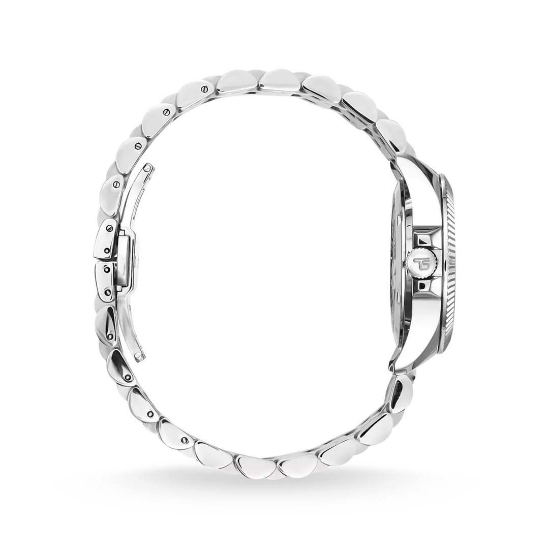 Thomas Sabo Stainless Steel Bracelet Cubic Zirconia Multi Flower Dial Watch WA0381-201-201