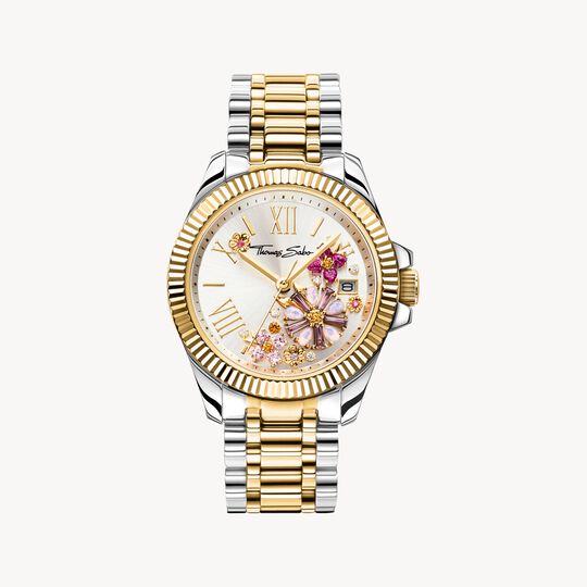 Thomas Sabo BiColour Ladies Watch with Pink Flowers WA0382-291-33mm