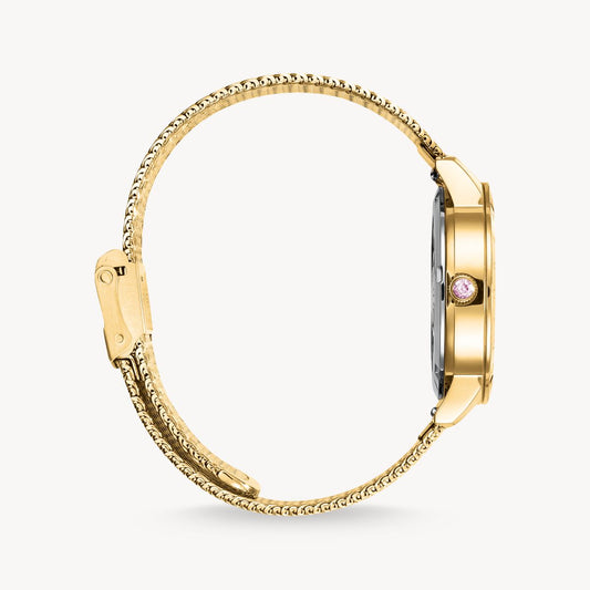 Thomas Sabo Yellow Gold Plated Butterflies Mesh Bracelet Watch WA0430-291-207