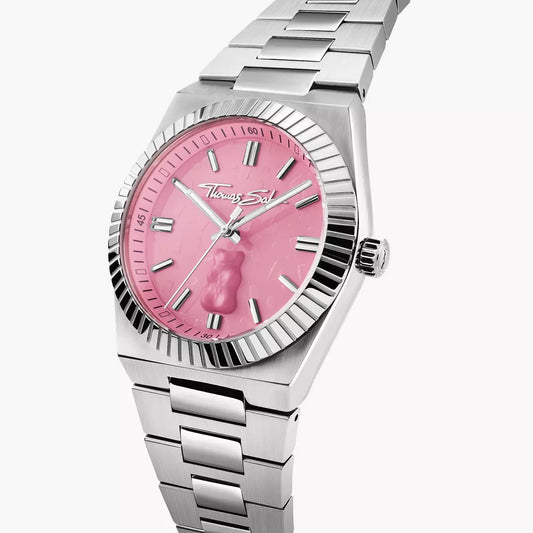 Thomas Sabo Stainless Steel 39mm Pink Haribo Dial Bracelet Watch WA0443-201-204