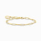 Thomas Sabo Yellow Gold Plated Oval Charm Bracelet with white Charmista Coin X0286-427-39 17cm