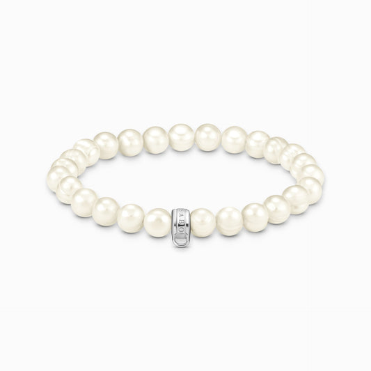 Thomas Sabo As We Love Freshwater Pearl Stretch Bracelet 19cms X0293-082-14