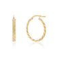 9ct Yellow Gold Oval Twist Hoop Earrings