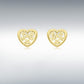 9ct Yellow Gold 8x7mm Flower Heart Stud Earrings