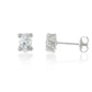 9ct White Gold Oval Cubic Zirconia Claw Set Earring
