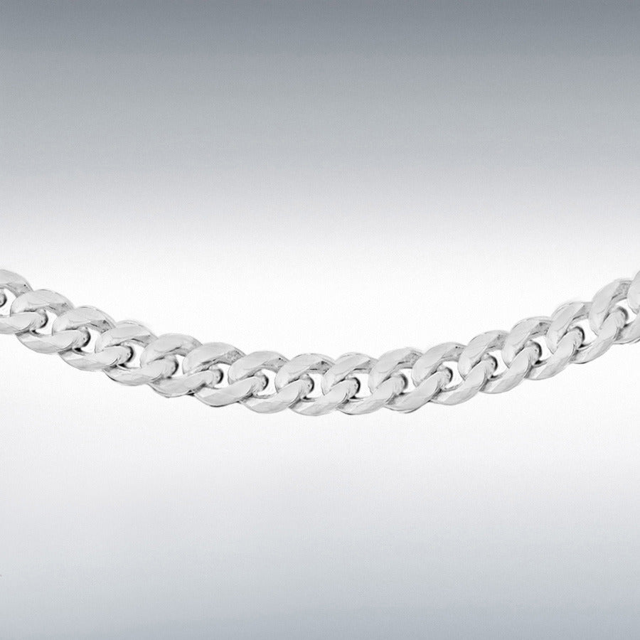 Sterling Silver 100 Diamond Cut Panza Curb Chain 28"