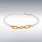 Sterling Silver and Gold Plated Paper Links Two Strand Bracelet