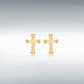 9ct Yellow Gold 8x10mm Cross Stud Earrings