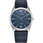 Citizen Stainless Steel Round Blue Stiletto Leather Strap Watch AR3120-08L