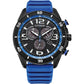 Citizen Blue Black 100M Sport Chronograph Blue Strap Watch AT2586-05E