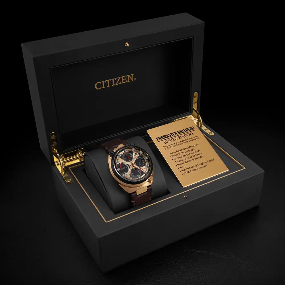 Citizen Limited Edition Promaster Bullhead Racing Chronograph Watch AV Judith Hart Jewellers