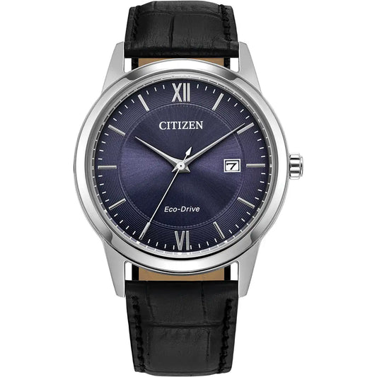Citizen Round Steel Blue Date Dial Strap Watch AW1780-09L