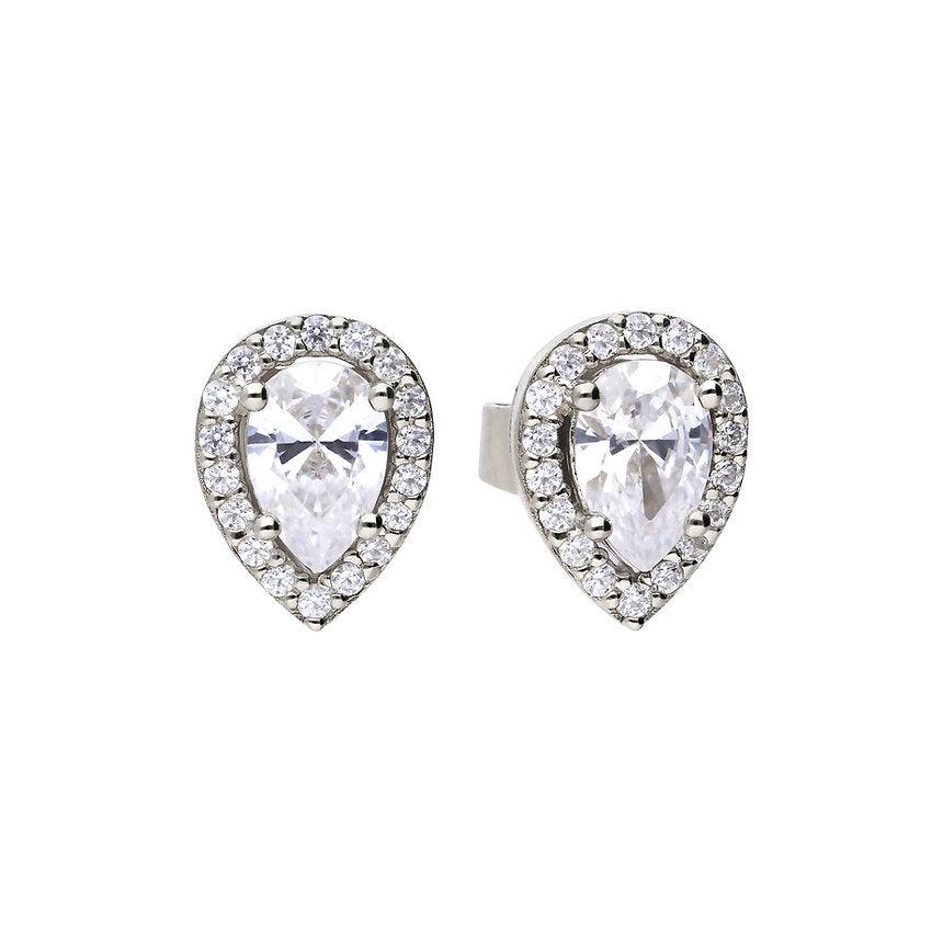 Diamonfire Teardrop Halo Cubic Zirconia Earrings E5909