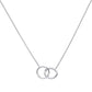 Diamonfire Silver White Zirconia Two Meshing Rings Necklace N4235
