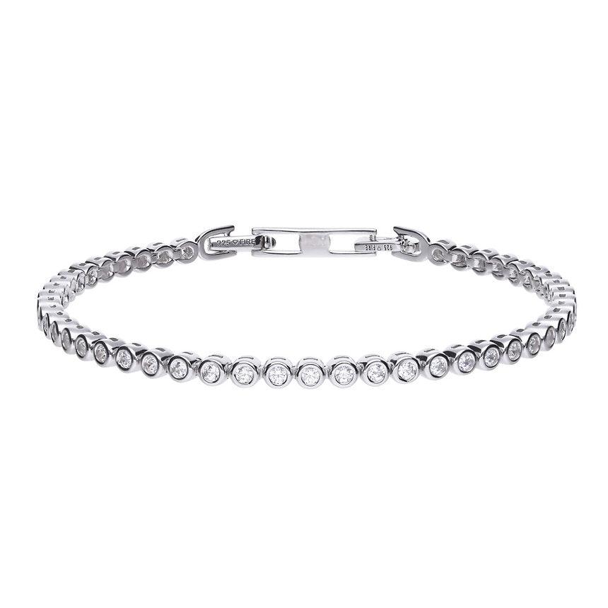Diamonfire Silver Bezel Set 1.5ct Tennis Bracelet B5090