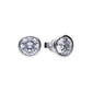 Diamonfire Silver & White Zirconia Bezel Set 3ct Solitaire Stud Earrings E5621
