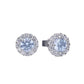 Diamonfire Sky Blue Cubic Zirconia Pave Studs Earrings E5776
